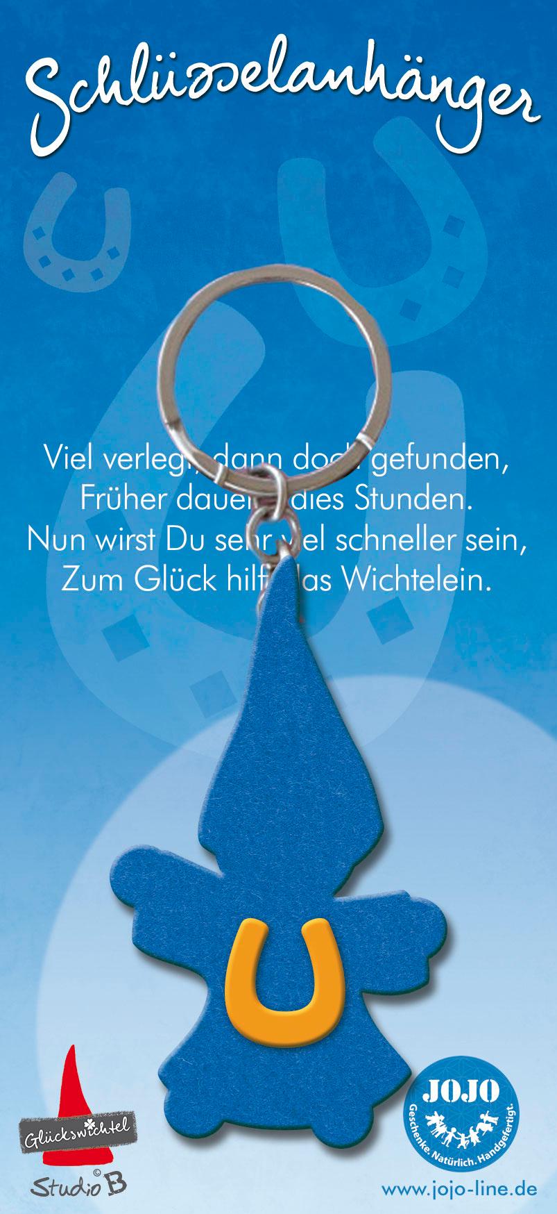 JOJO Filzwichtel Schlüsselanhänger"Viel verlegt…"