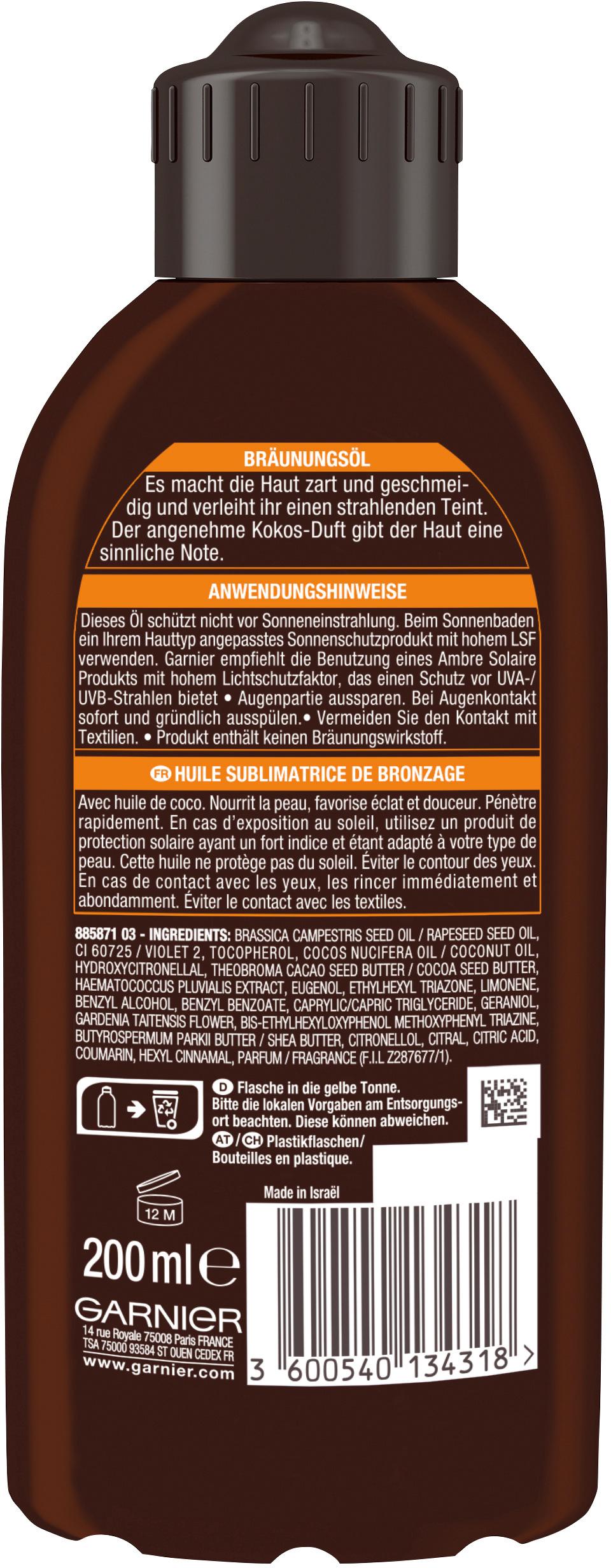 Produktbild Garnier Ambre Solaire Bräunungsöl tiefbraun 2 von 8