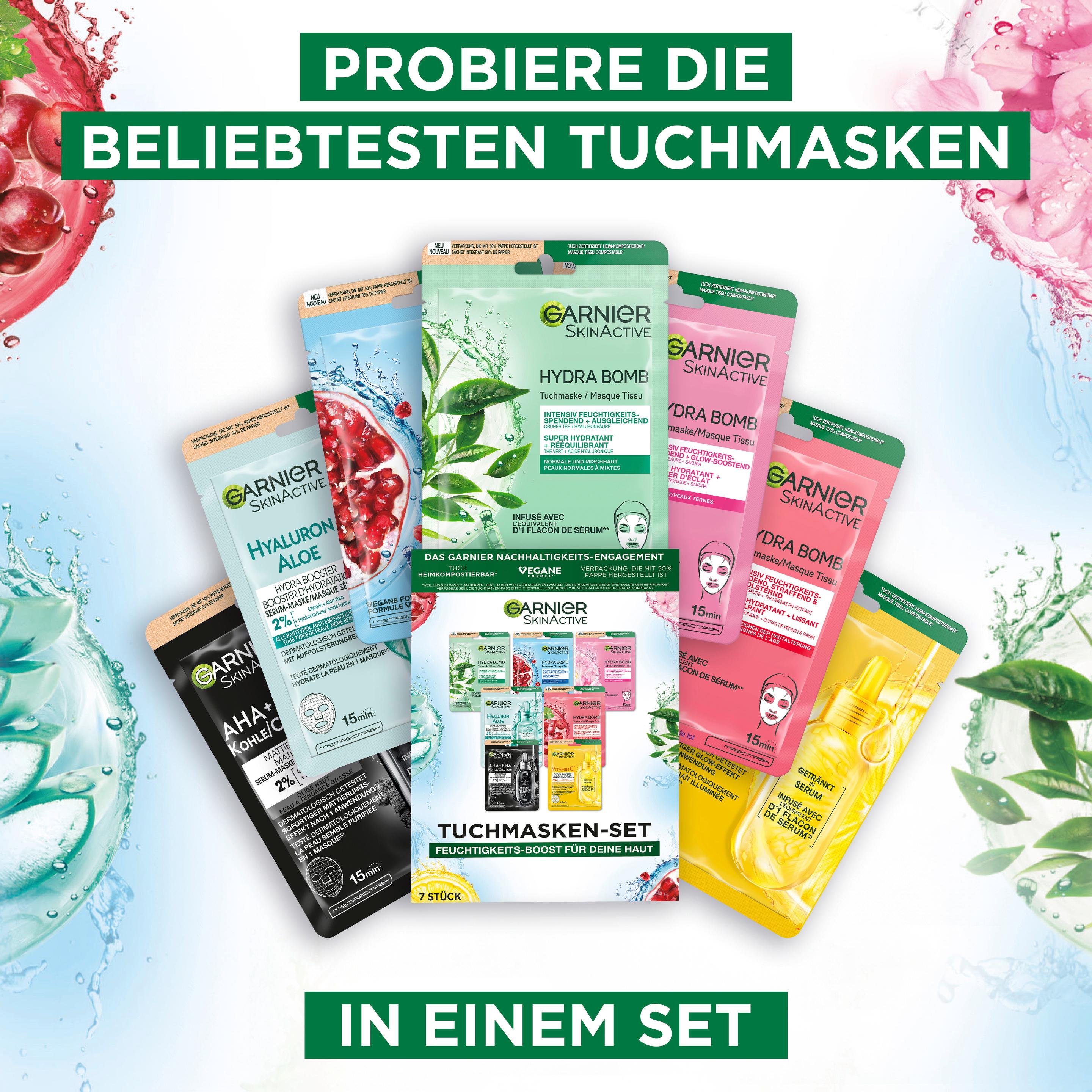 Produktbild Garnier SkinActive Tuchmasken-Set Feuchtigkeits-Boost für deine Haut 10 von 10