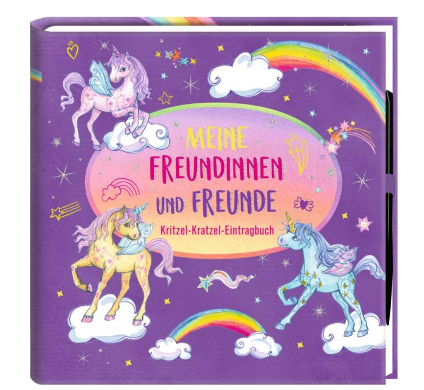 Die Spiegelburg - Kritzel-Kratzel-Freundebuch: Einhorn-Paradies - Meine Freundinnen&Freunde