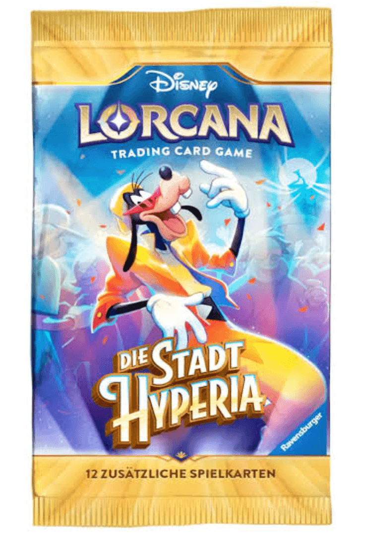 Disney Lorcana TCG Die Stadt Hyperia Booster Pack Deutsch, 12 Karten