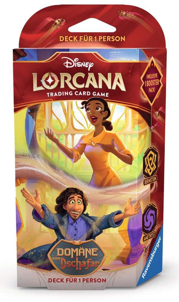 Disney Lorcana: Domäne von Dschafar - Bernstein und Amethyst Deck für 1 Person (Deutsch)