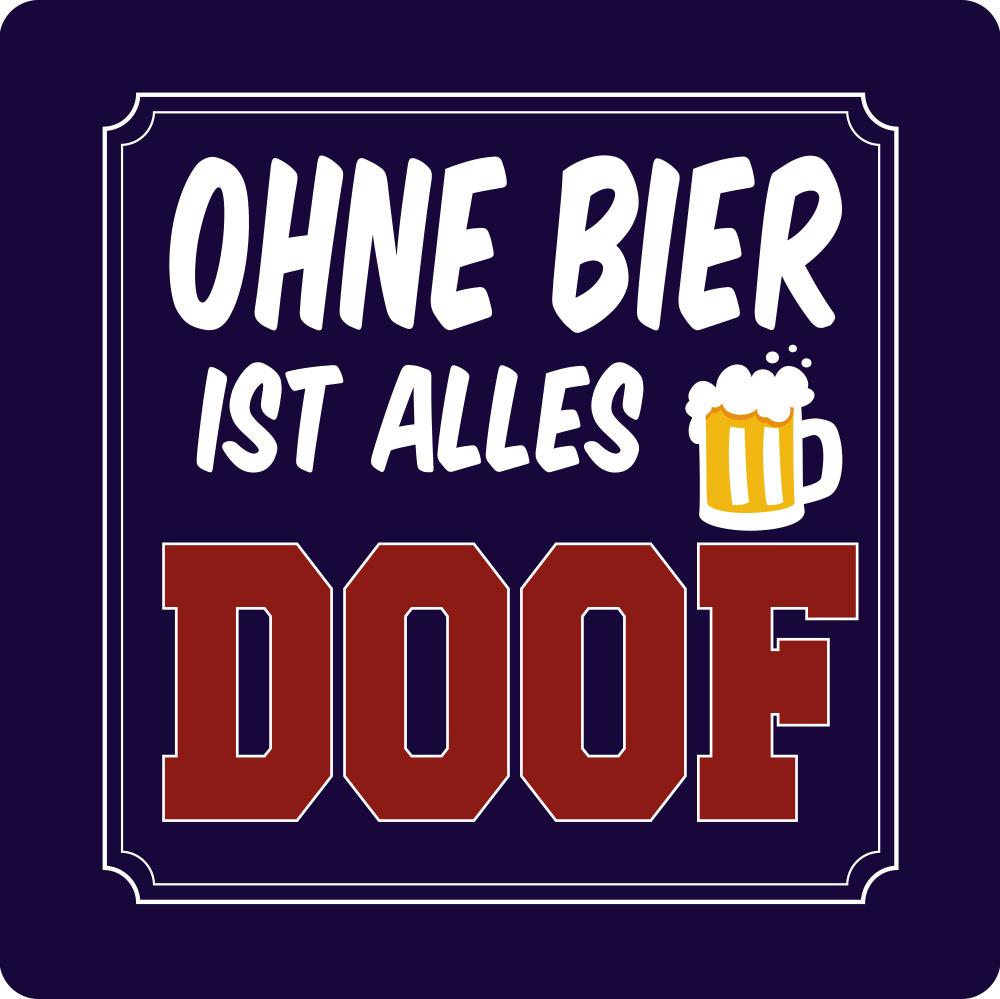 SATISLIGHT LED-Bierdeckel Untersetzer Licht blau"Ohne Bier"
