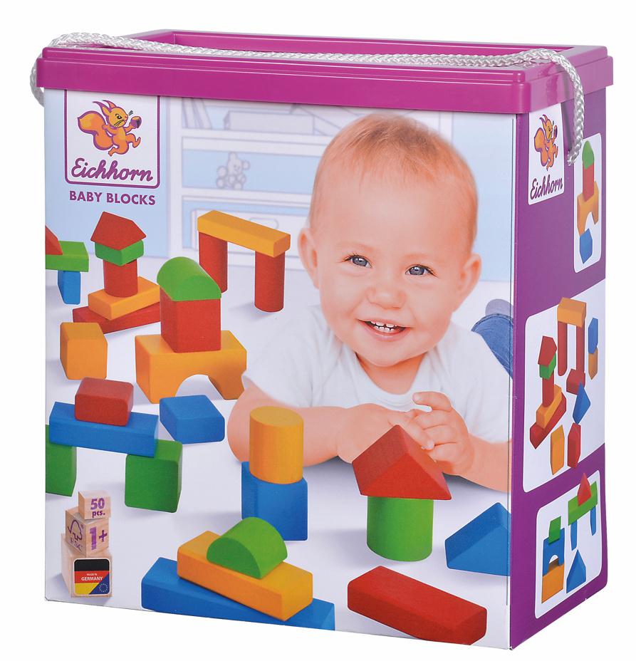 Eichhorn - Bunte Holzbausteine Baby, Inhalt: 50 Stück