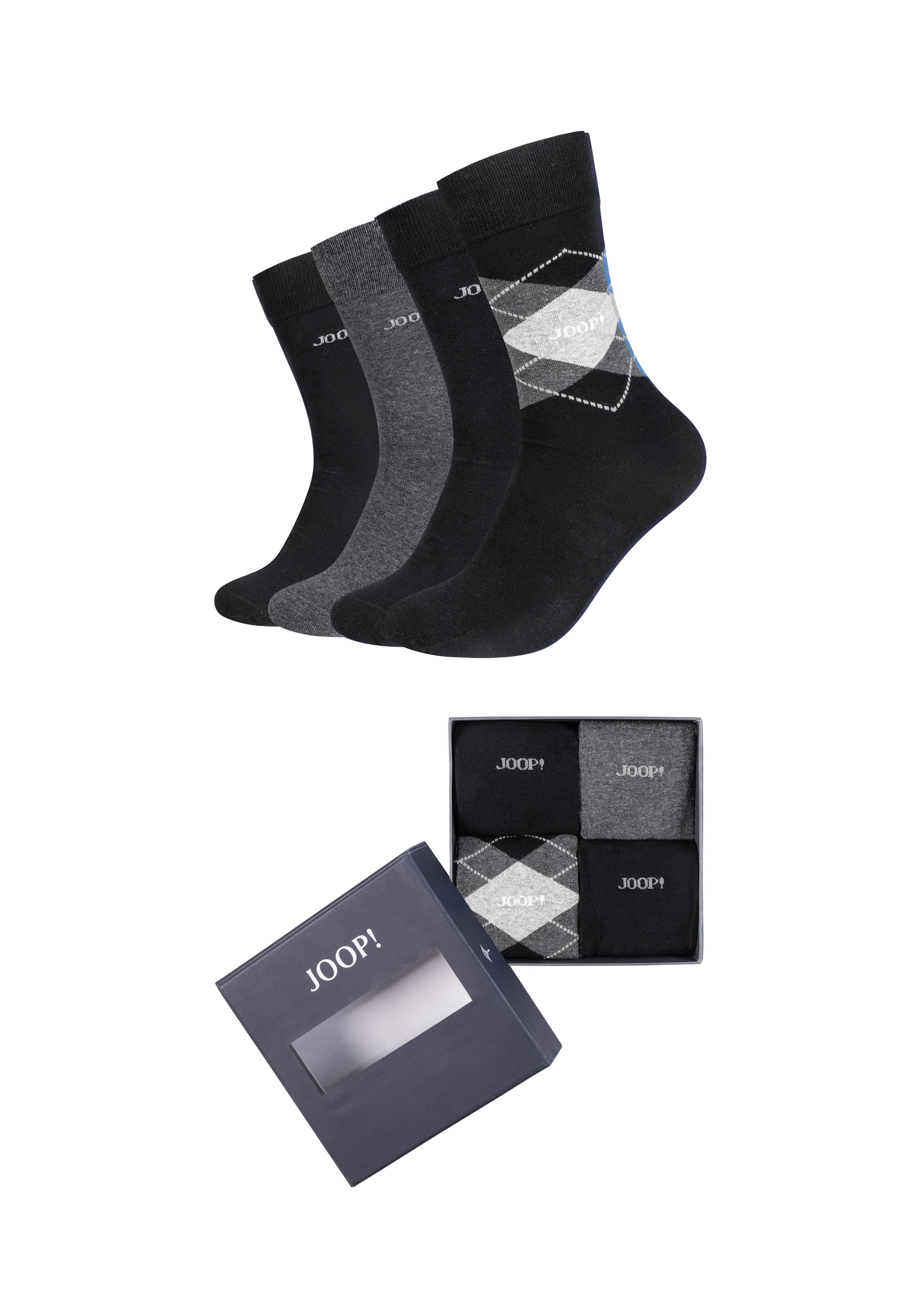 JOOP! Unisex Socken premium essentials in Box 4er Pack