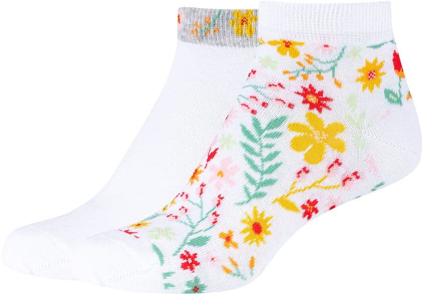 s.Oliver Damen Sneaker Socken Original Organic Flower 2er Pack