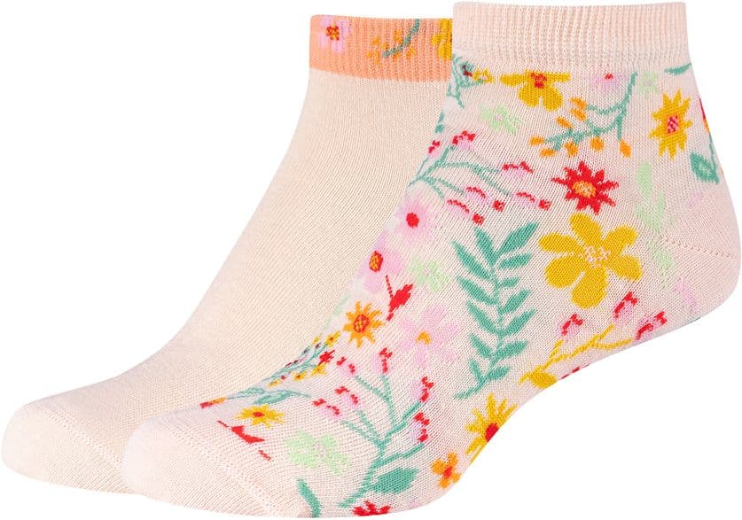 s.Oliver Damen Sneaker Socken Original Organic Flower 2er Pack