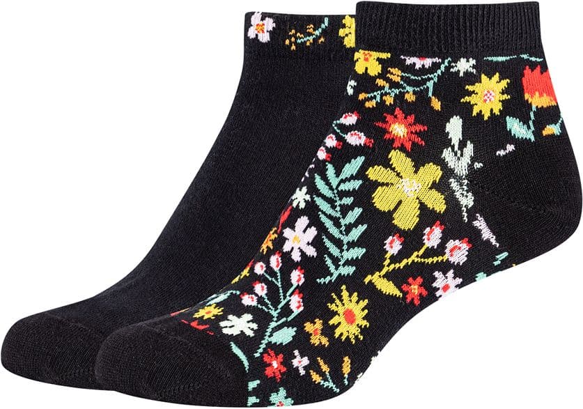 s.Oliver Damen Sneaker Socken Original Organic Flower 2er Pack