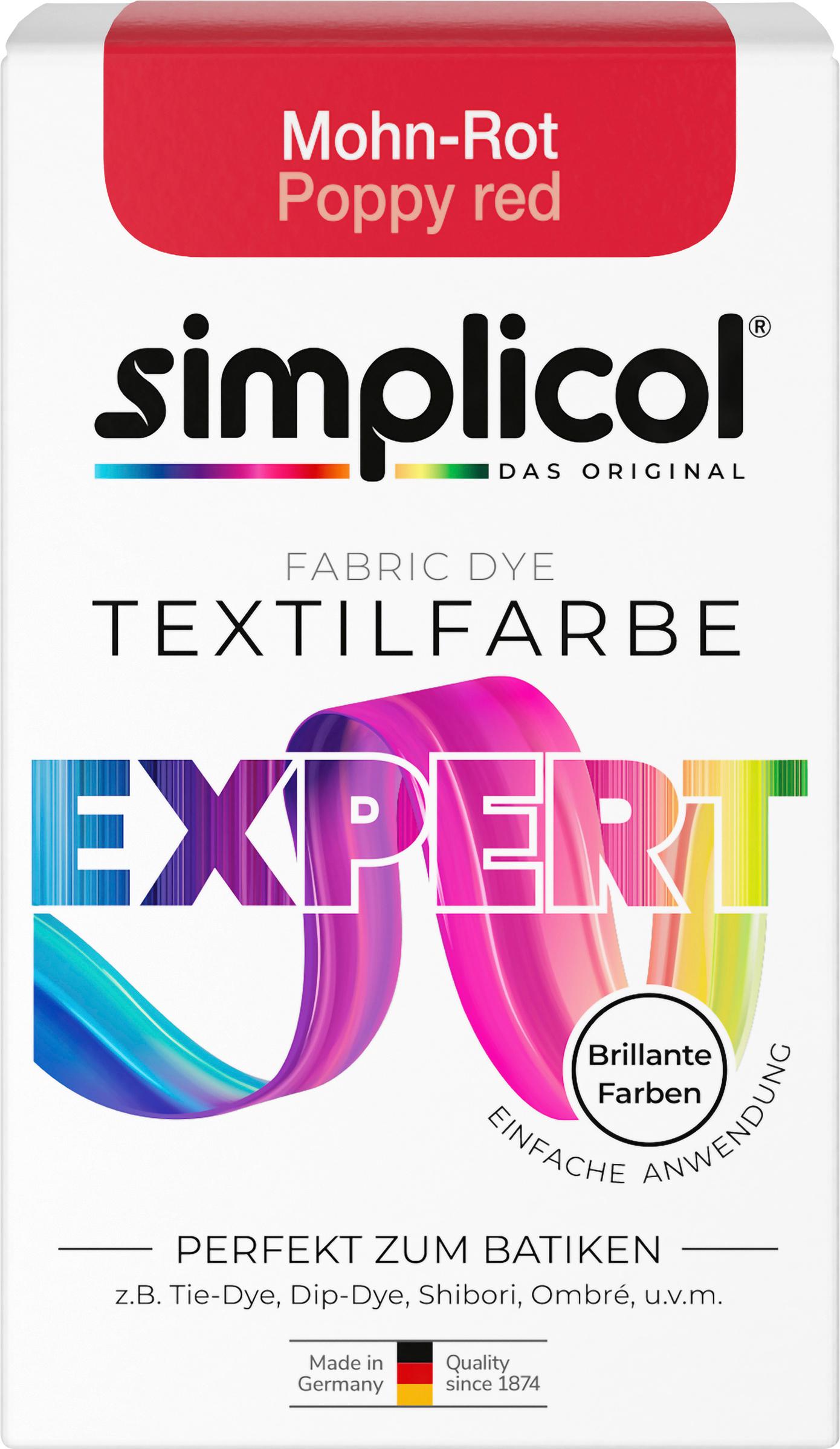 simplicol Textilfarbe expert Mohn-Rot