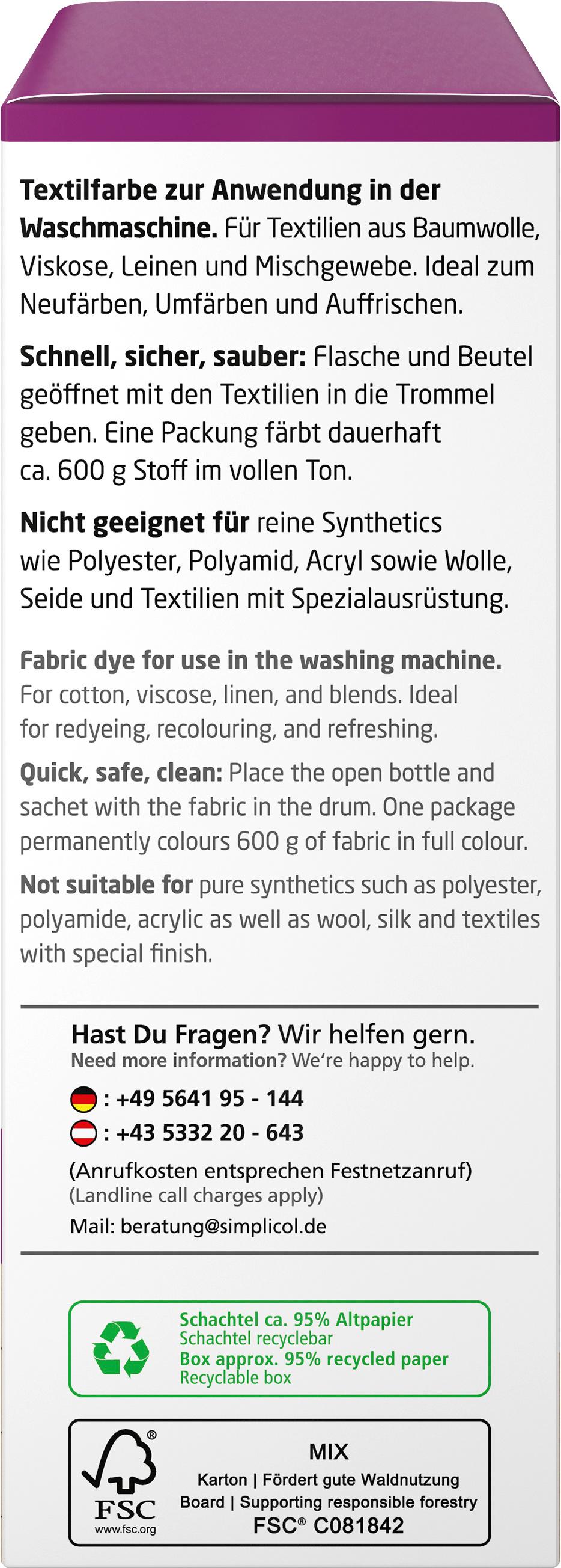 Produktbild simplicol Textilfarbe Intensiv Sinnliche Beere 8 von 9
