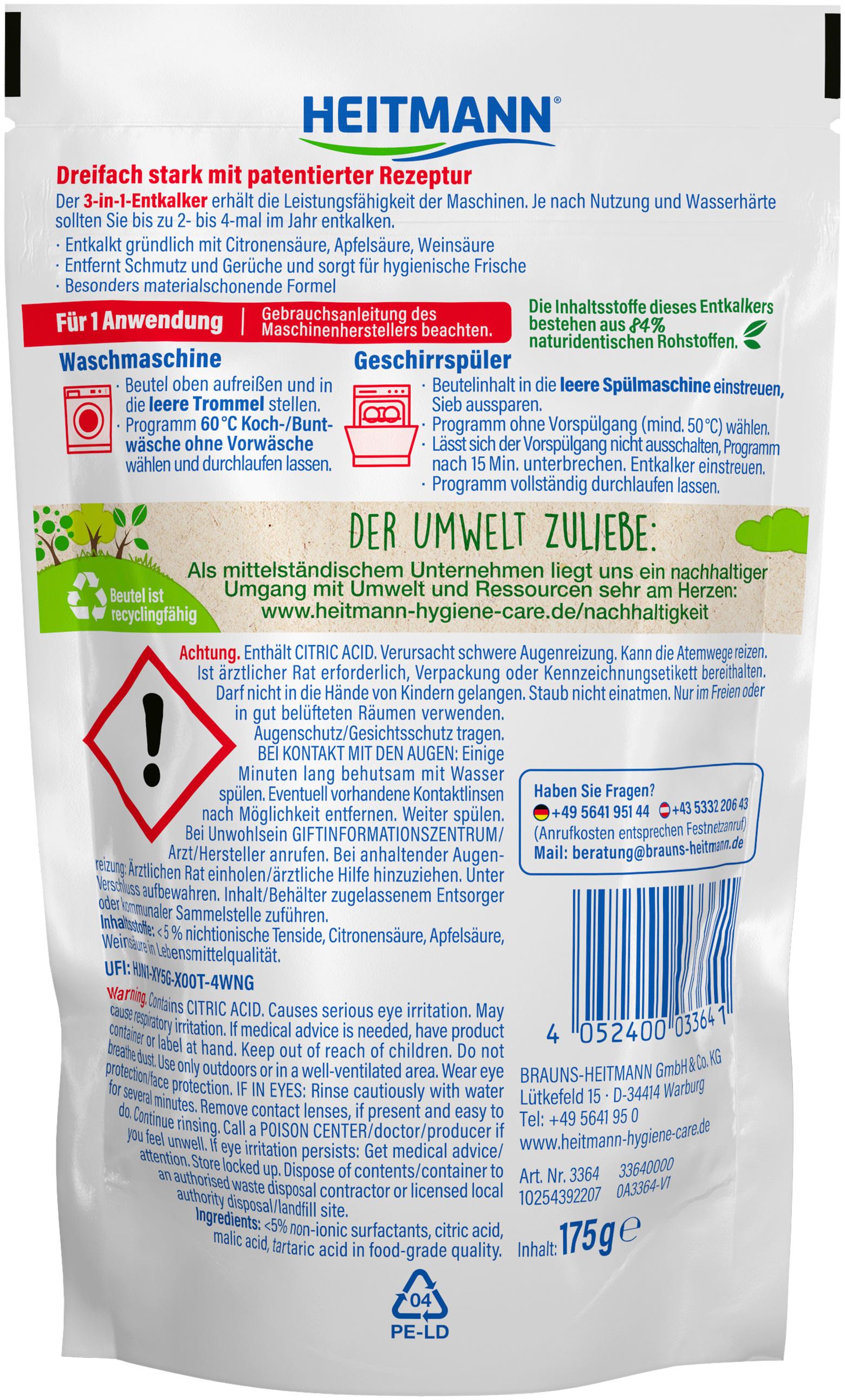 Produktbild HEITMANN Maschinen Entkalker 3in1 2 von 4
