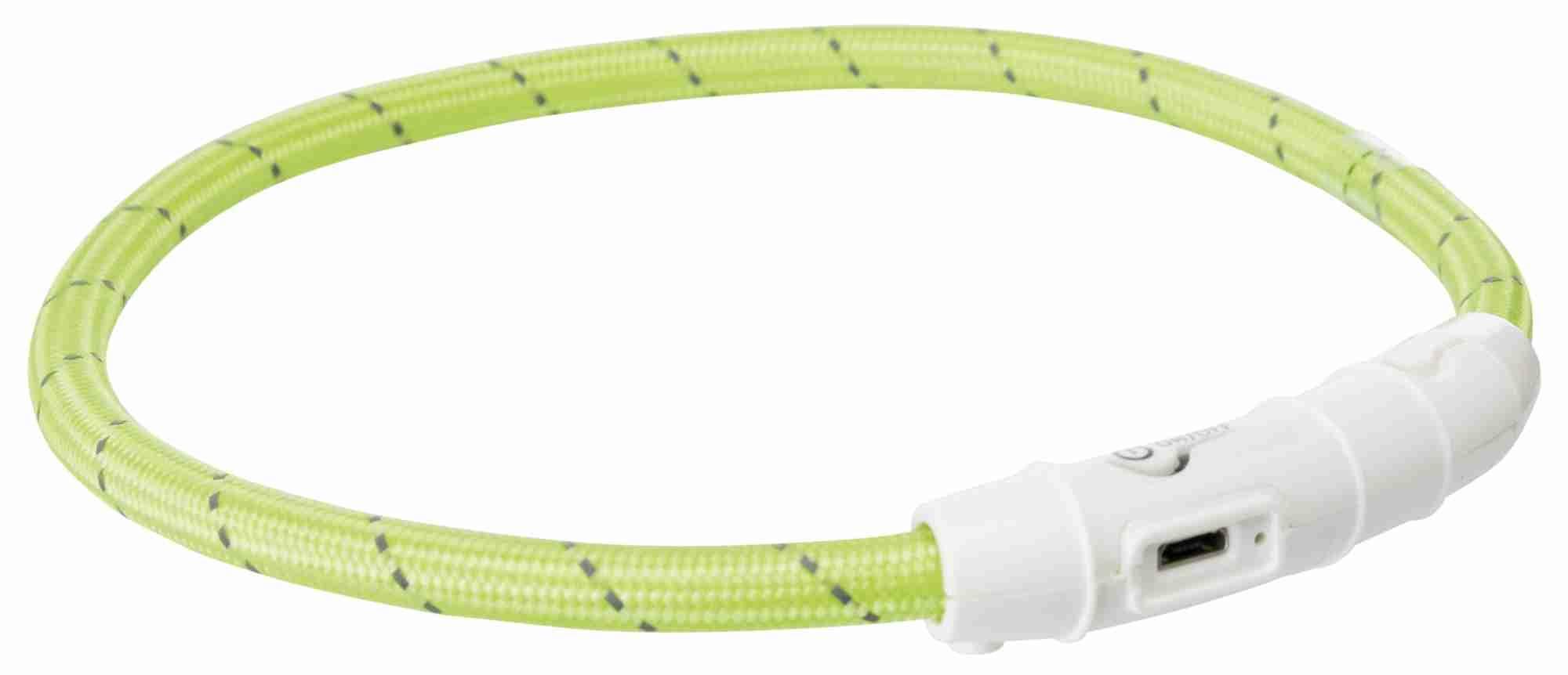 Trixie Leuchtring Flash USB grün L-XL 65cm / ø 7mm Hunde Zubehör