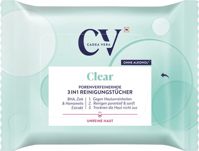 CV Clear Porenverfeinernde 3in1 Reinigungstücher