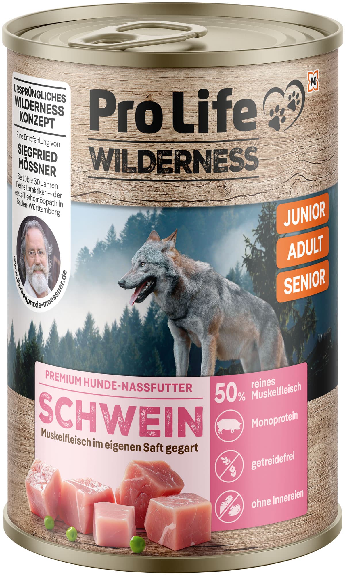 Pro Life Wilderness Hundenassfutter Schwein Muskelfleisch