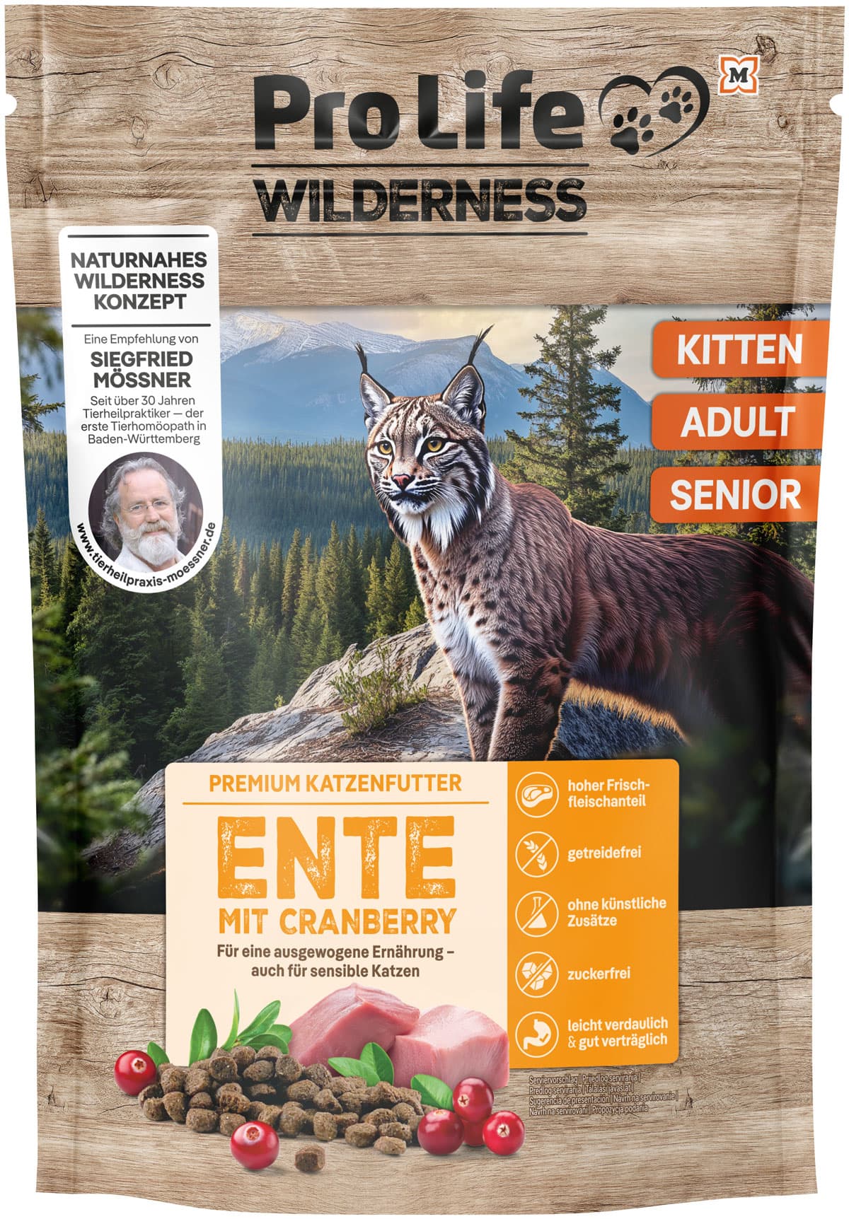 Pro Life Wilderness Katzentrockenfutter Ente mit Cranberry