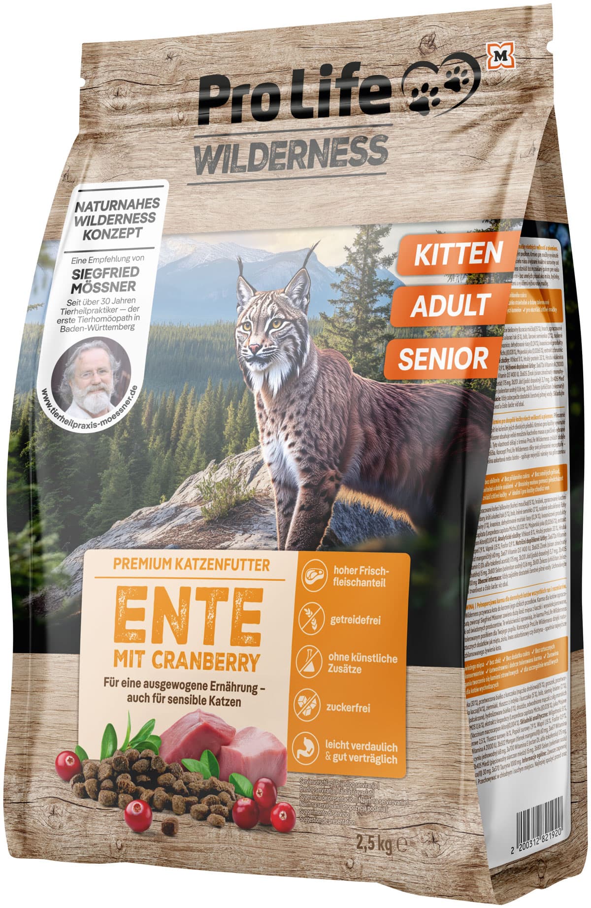 Pro Life Wilderness Katzentrockenfutter Ente mit Cranberry