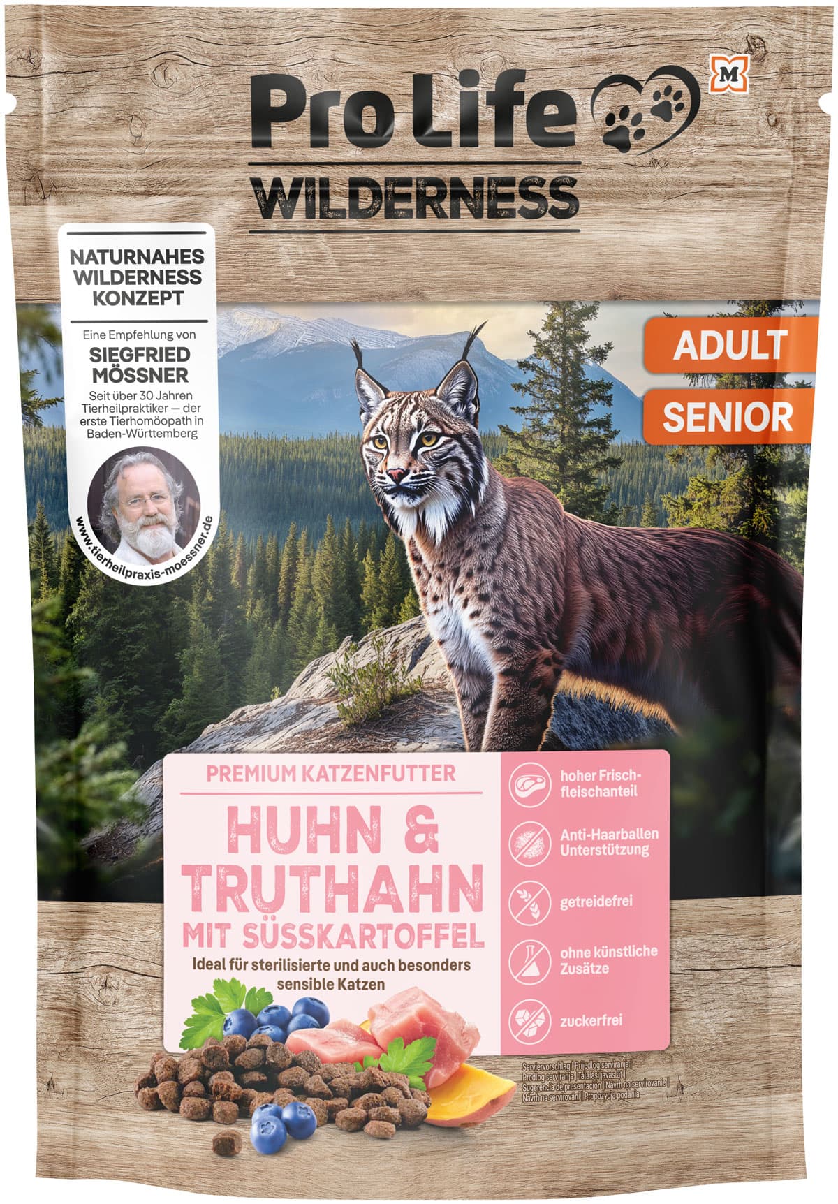 Pro Life Wilderness Katzentrockenfutter Huhn & Truthahn mit Süßkartoffel