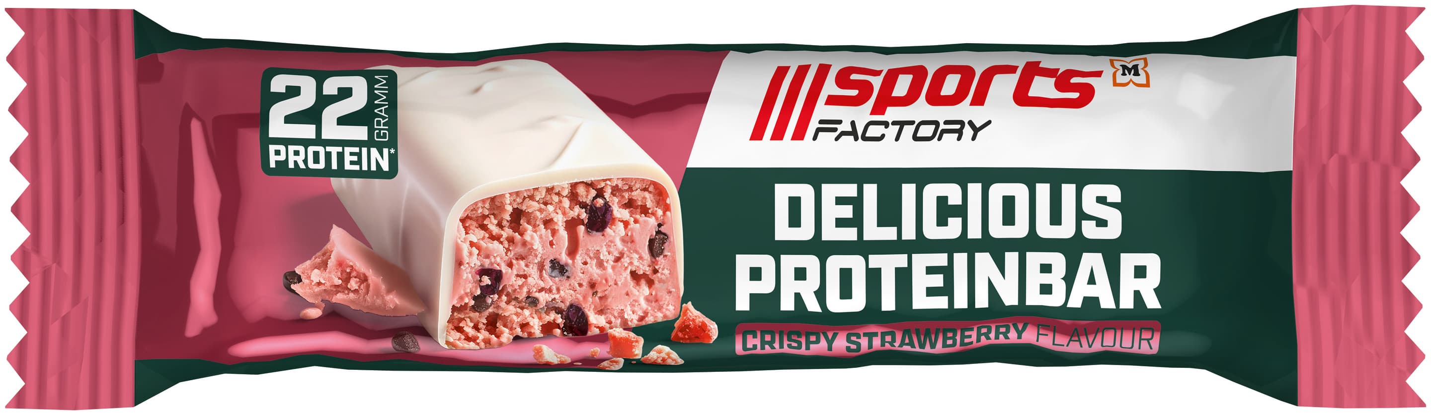 SPORTS FACTORY Protein Riegel High Level 5 Erdbeer Crisp