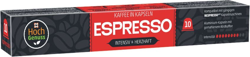 Hochgenuss Kaffeekapseln Espresso