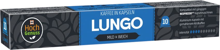 Hochgenuss Kaffeekapseln Lungo