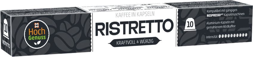 Hochgenuss Kaffeekapseln Ristretto