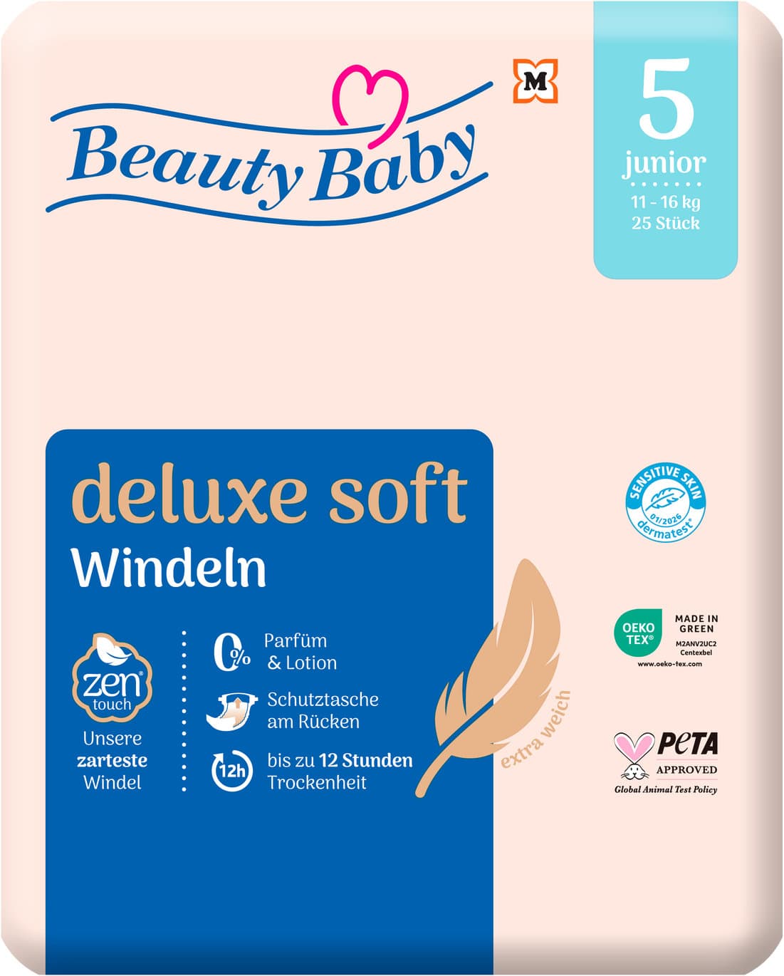 Beauty Baby Windeln Deluxe Soft Größe 5, 11-16 kg