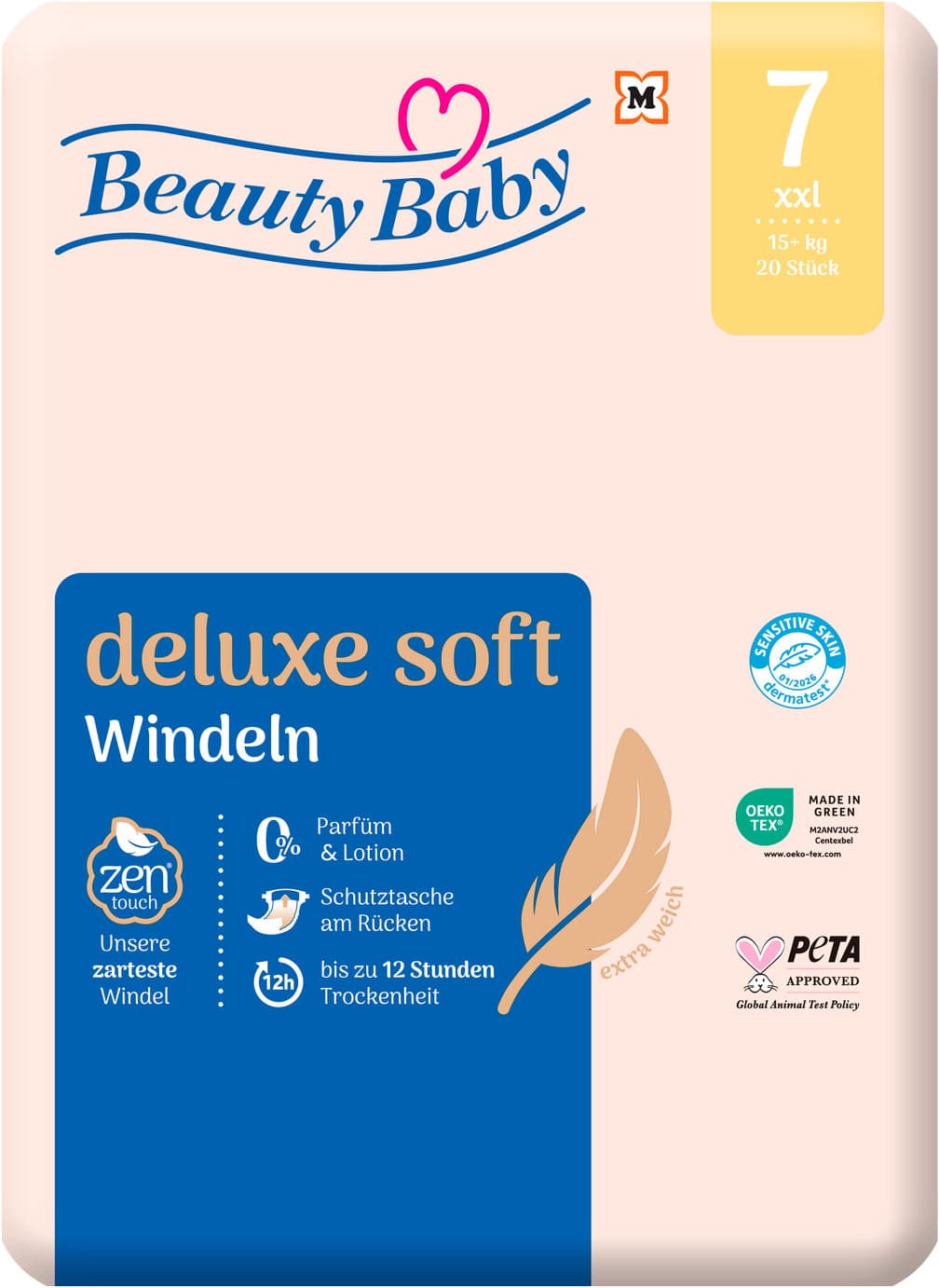 Beauty Baby Windeln Deluxe Soft Größe 7, 15+ kg