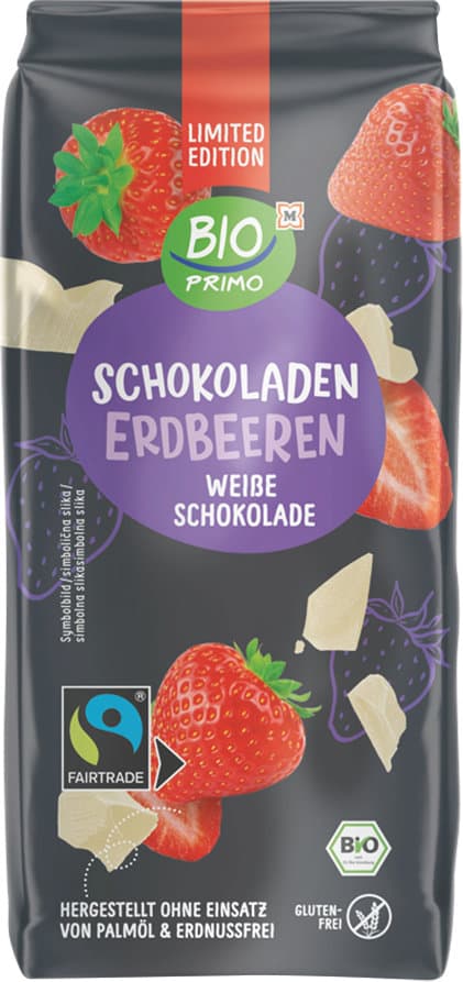 BIO PRIMO Bio Erdbeeren in Weißer Schokolade