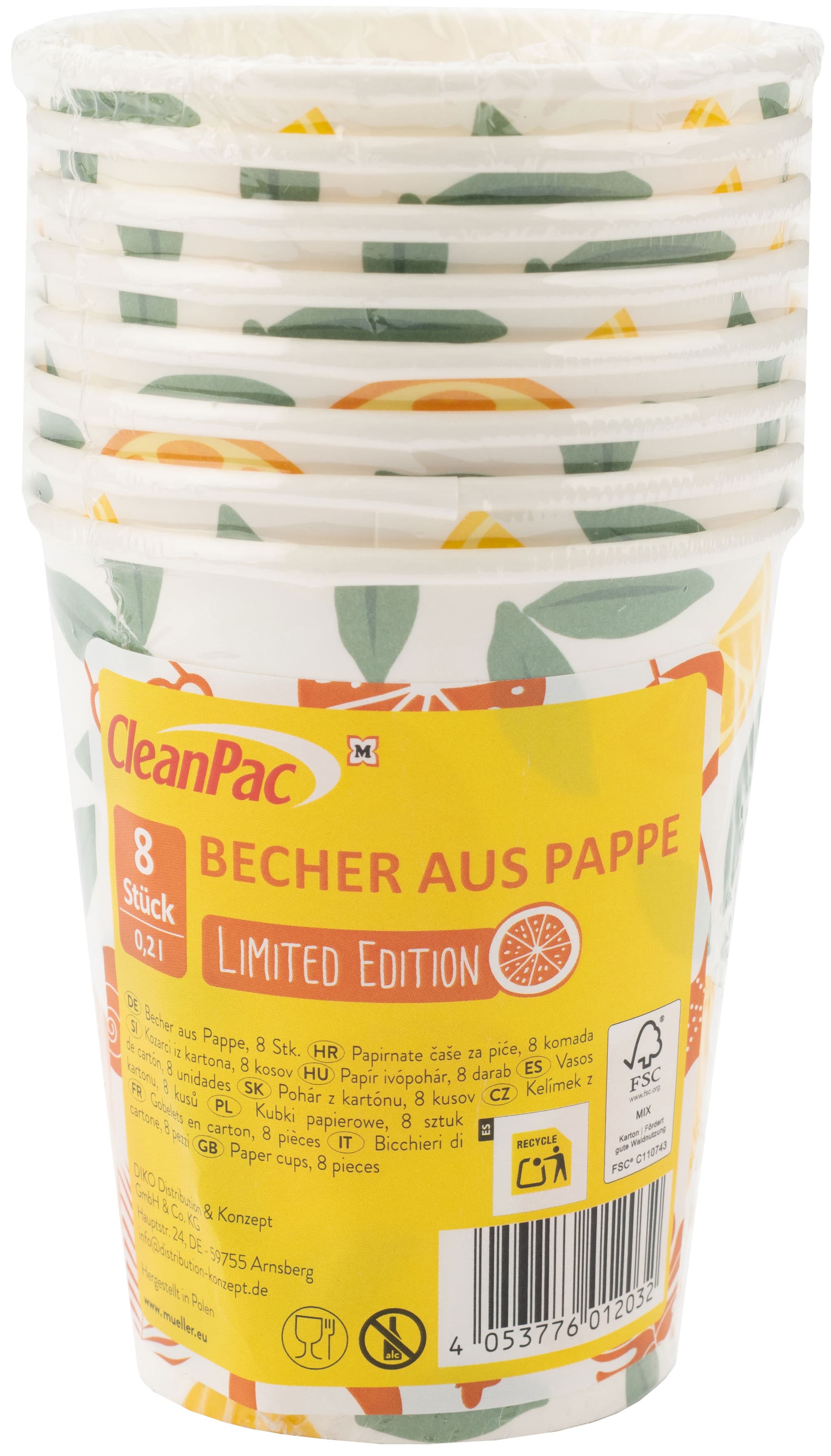 CleanPac Pappbecher 200ml