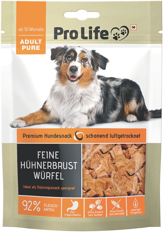 Pro Life Premium Hundesnack Feine Hühnerbrustwürfel