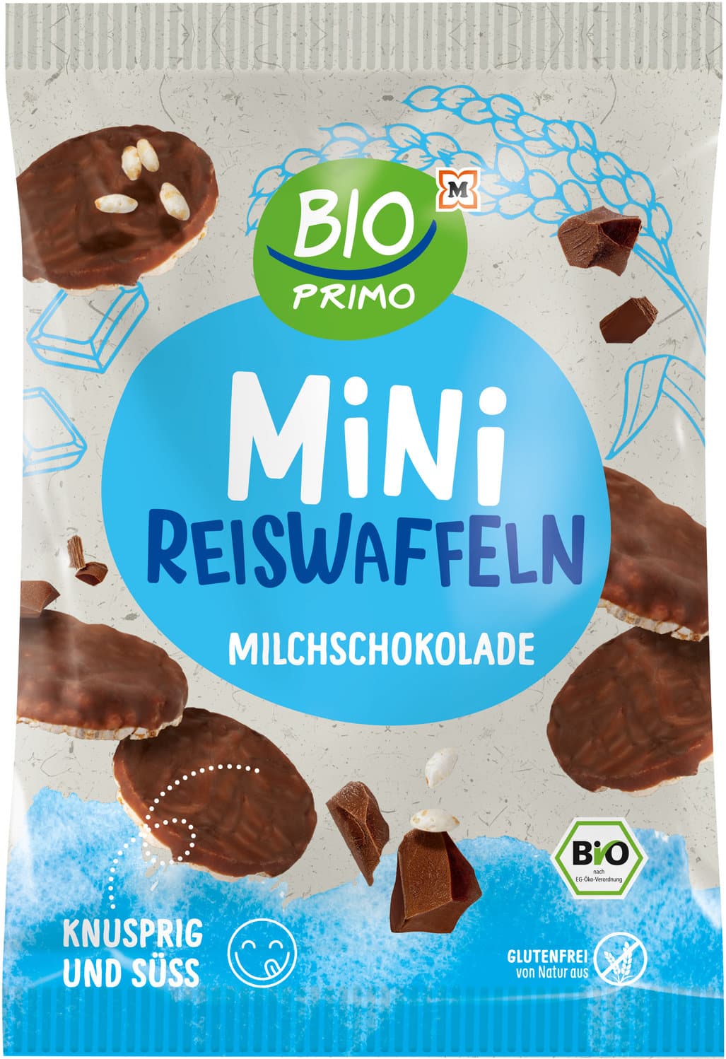BIO PRIMO Bio Mini-Reiswaffeln mit Vollmilchschokolade