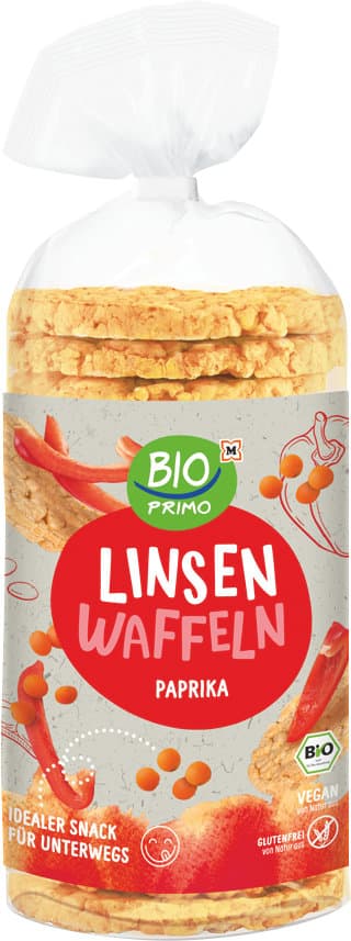 BIO PRIMO Bio Linsenwaffeln mit geräuchertem Paprikageschmack