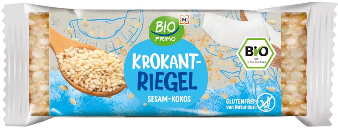 BIO PRIMO Bio Sesam-Krokant-Kokos Riegel