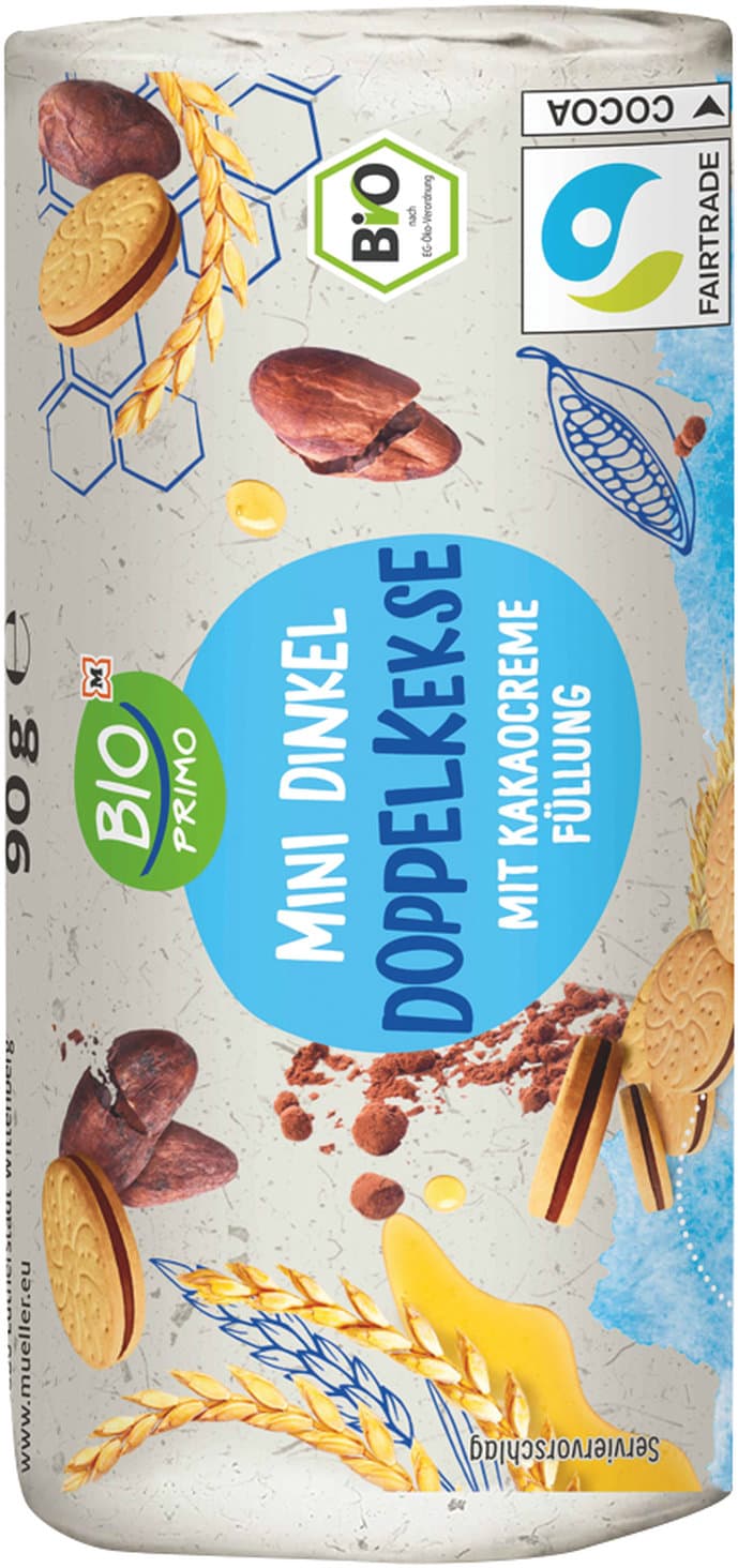 BIO PRIMO Bio Mini-Dinkelkeks mit Kakaocremefüllung
