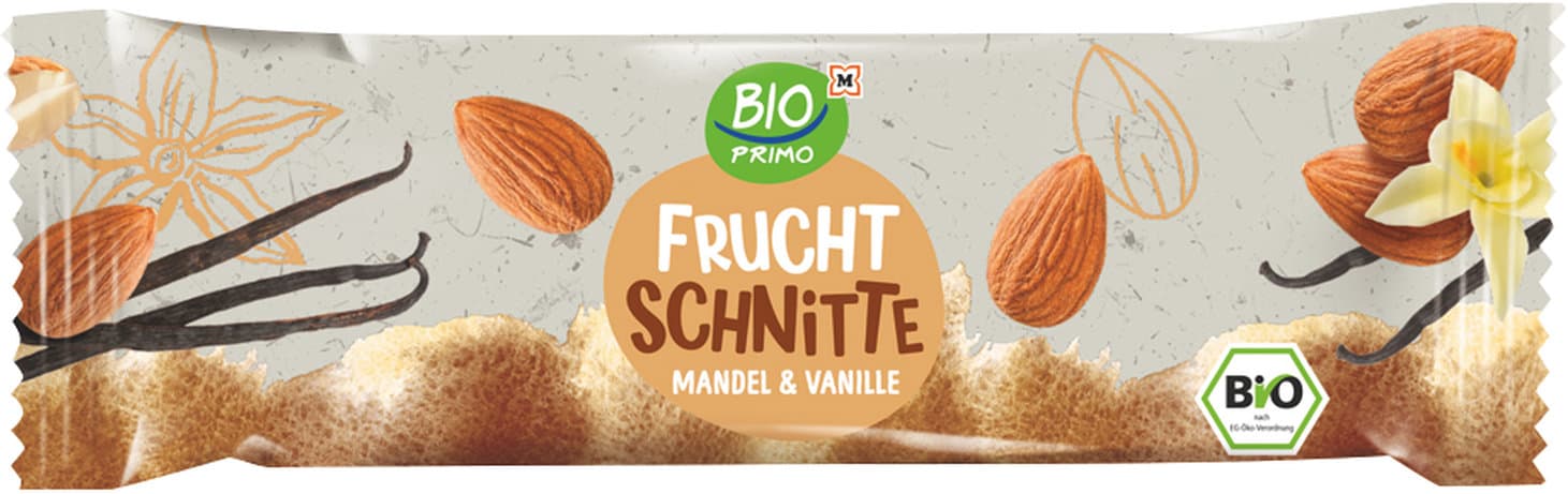 BIO PRIMO Bio Fruchtschnitte Mandel & Vanille