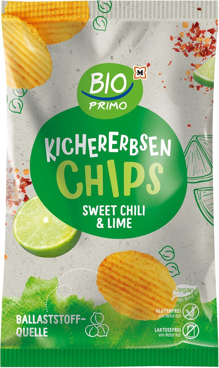 BIO PRIMO Bio Kichererbsen Chips Sweet Chili & Lime