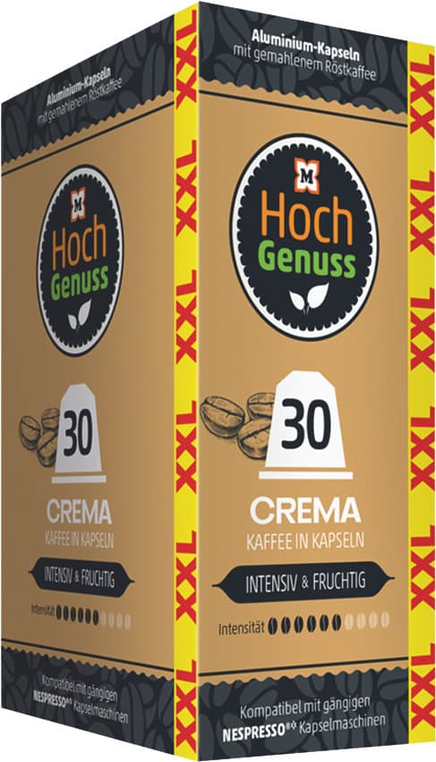 Hochgenuss Kaffee Kapseln XXL Crema