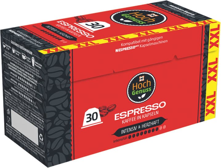 Hochgenuss Kaffee Kapseln XXL Espresso