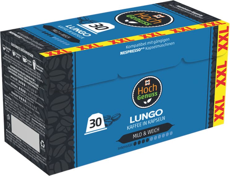 Hochgenuss Kaffee Kapseln XXL Lungo