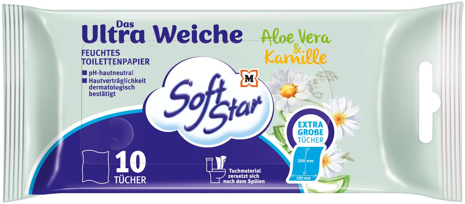 SoftStar Feuchtes Toilettenpapier Das Ultra Weiche Aloe & Kamille
