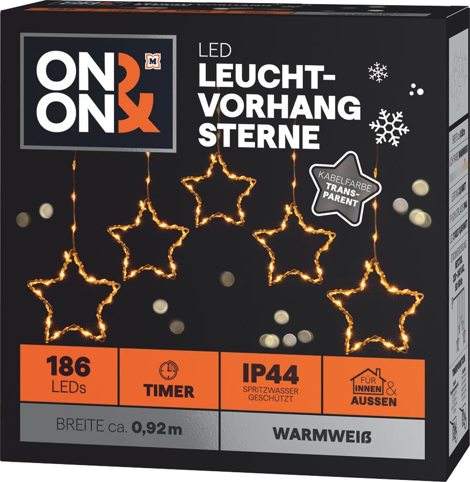 ON&ON LED-Leuchtvorhang Sterne