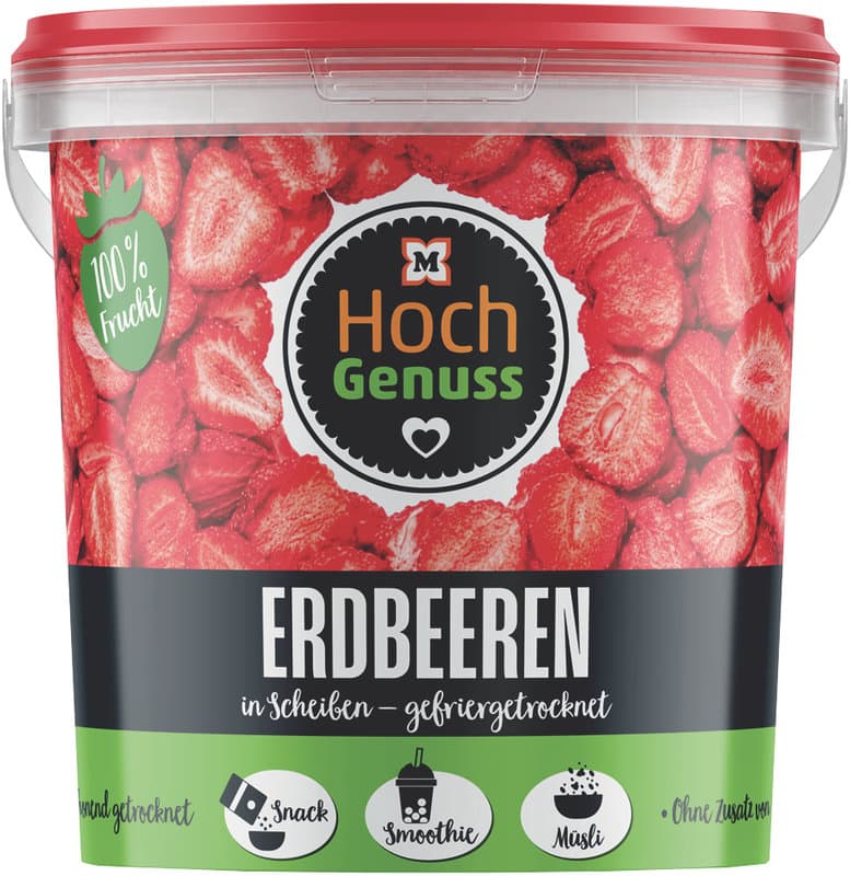 Hochgenuss Erdbeeren gefriergetrocknet