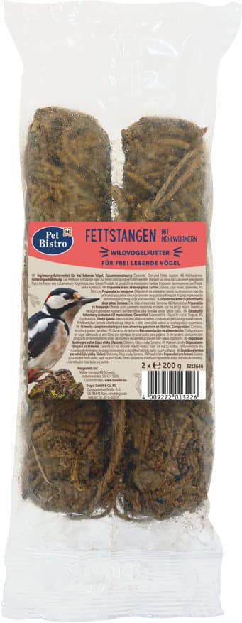 Pet Bistro Wildvogelfutter Fettstangen mit Mehlwürmern