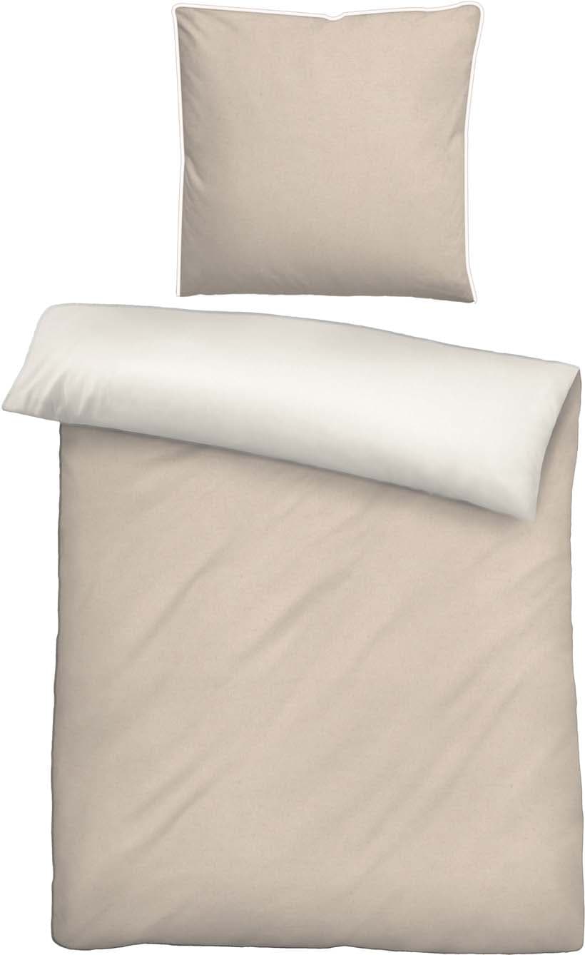 biberna Melange Flanell Bettwäsche 80x80cm, 135x200cm