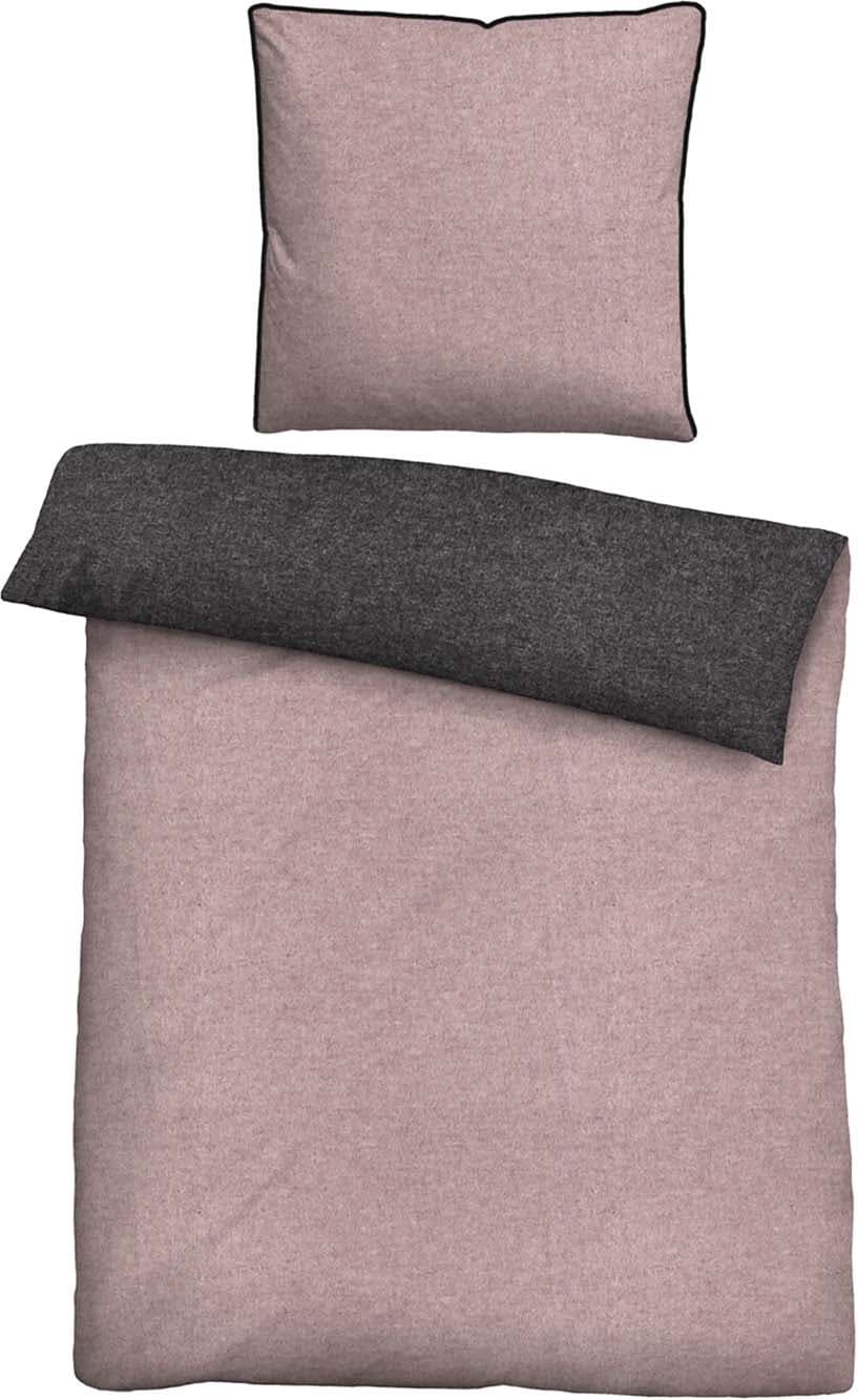 biberna Melange Flanell Bettwäsche 80x80cm, 135x200cm
