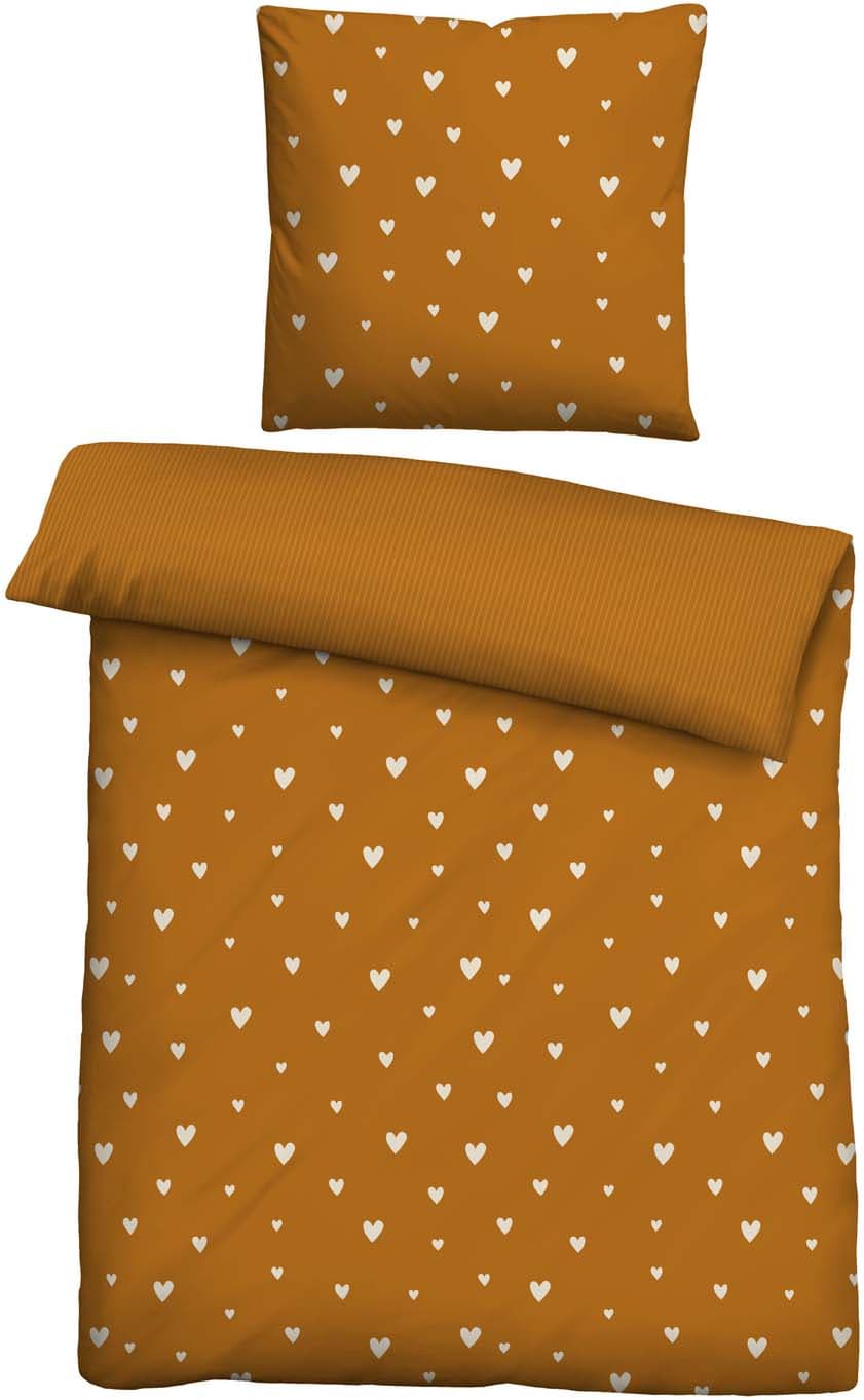 Castell Baumwoll Renforce Bettwäsche Herz 80x80cm, 135x200cm