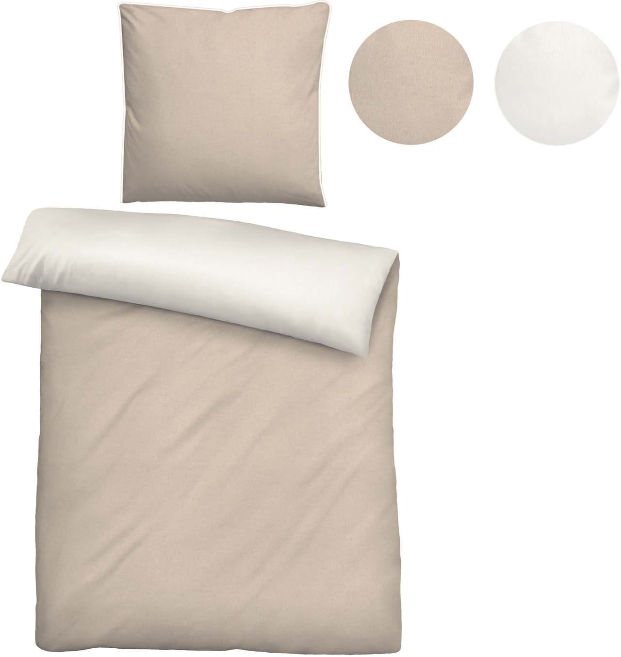 biberna Melange Flanell Bettwäsche 70x90cm, 140x200cm