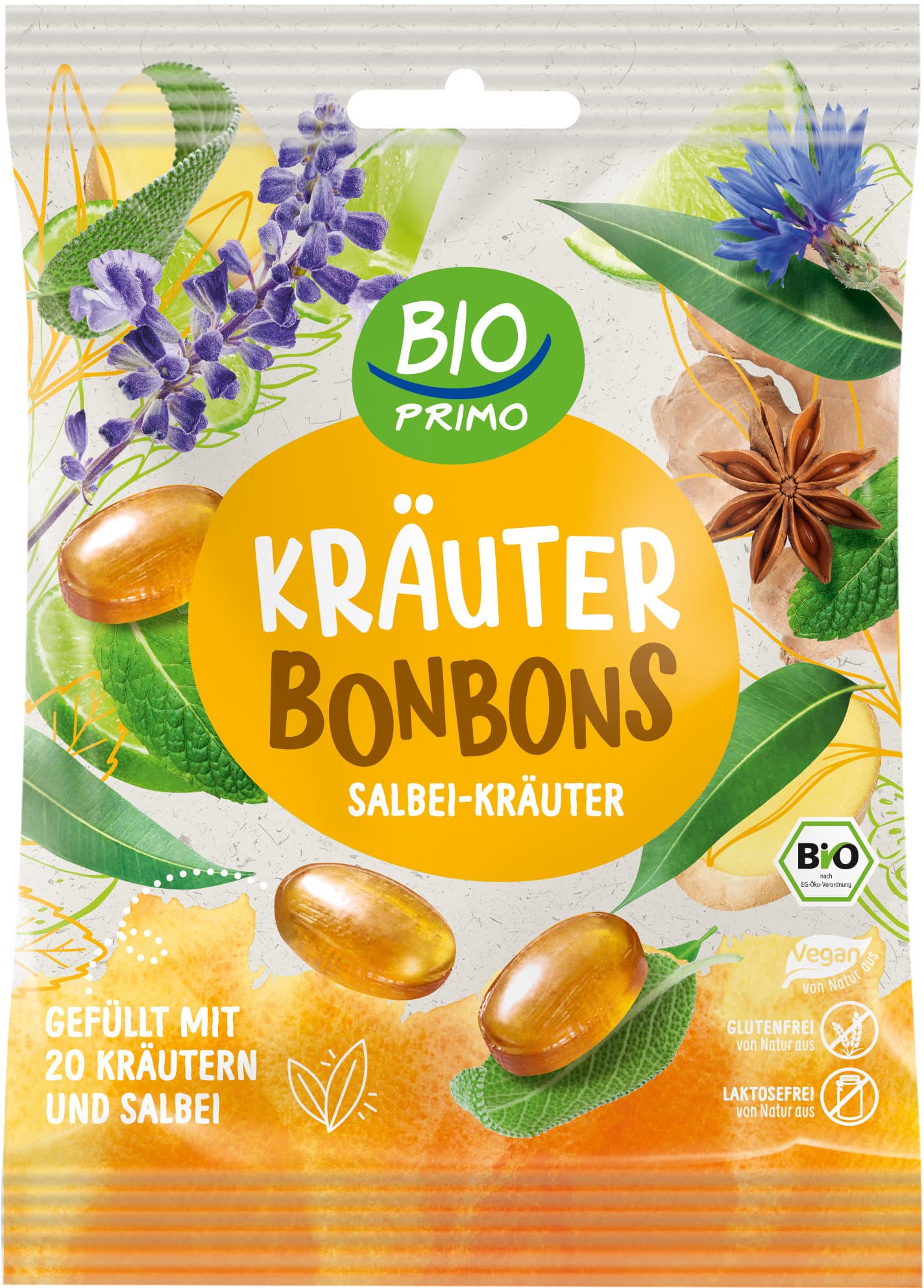 BIO PRIMO Bio Bonbons Salbei-Kräuter