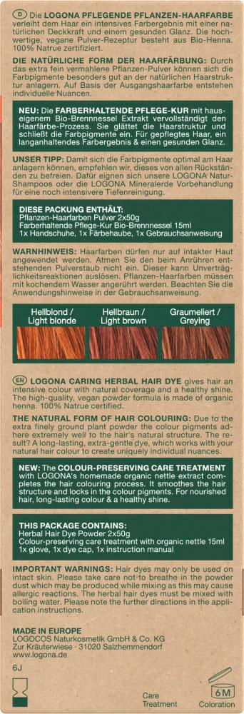 Produktbild LOGONA Pflegende Pflanzen-Haarfarbe Pulver 2 von 3