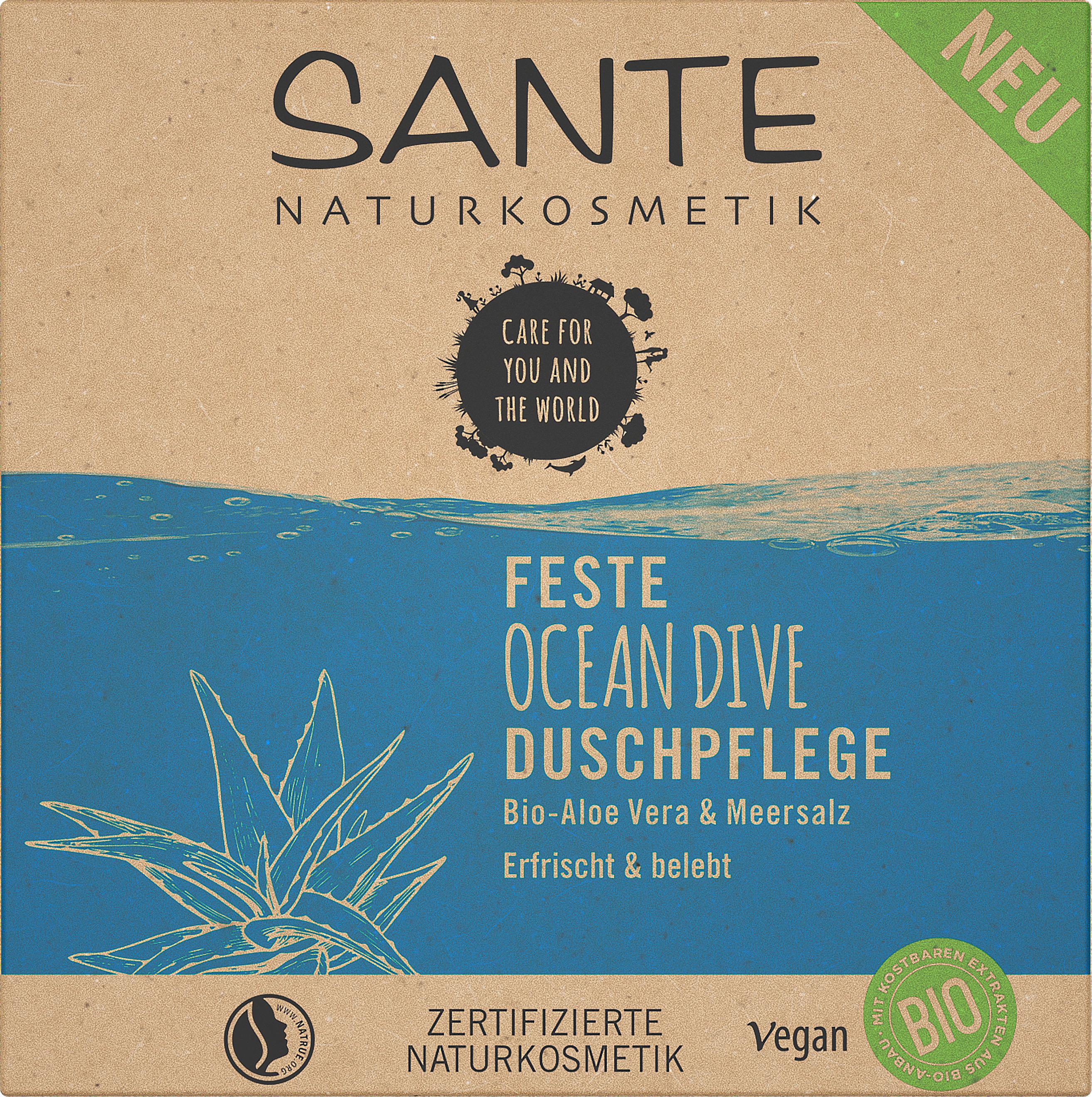 SANTE Feste OCEAN DIVE Duschpflege Bio-Aloe Vera&Meersalz
